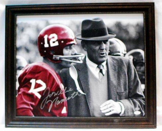 Joe Namath Signed 16x20 W/Bear Bryant Jsa Wa755535 Alabama Roll